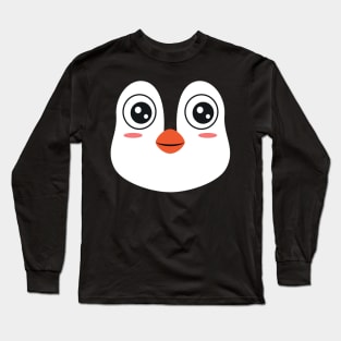 Cute Penguin Face Easy Halloween Costume Gift Long Sleeve T-Shirt